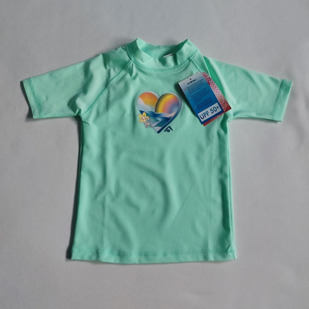 Kanu Surf Girls Size 4T UPF 50+ Rashguard Swim Shirt Ice Green Skin Protection